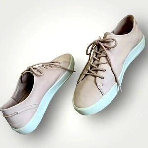 Ecco Leather Danish Design Lace Up Sneaker Comfort Shoes Women Size 10 Pale Pink